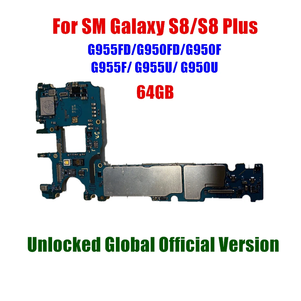 MainBoard Unlocked 64GB Logic Boards For Samsung Galaxy S8 Plus G955FD G950FD G950F G955F G955U G950U Motherboard