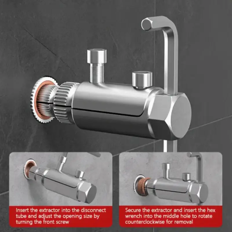 1 Sets Broken Wire Extractor Threading Tools Broken Pipe Screw Remover Water-tap Angle Valve Repair Disassembly Bathroom Tool