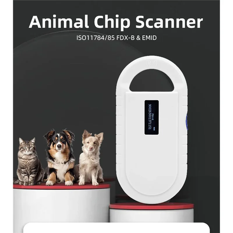 【CRAFTSMANSHIP】OLED Display Pet ID Reader Chip Transponder USB RFID Handheld Microchip Scanner für Tier Haustier Scanner
