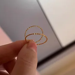 1 MM Sparkling Starry Rings For Women,Gold Color Fashion Stainless Steel Wedding Party Birthday Gift Finger Ring Woman  Jewelry