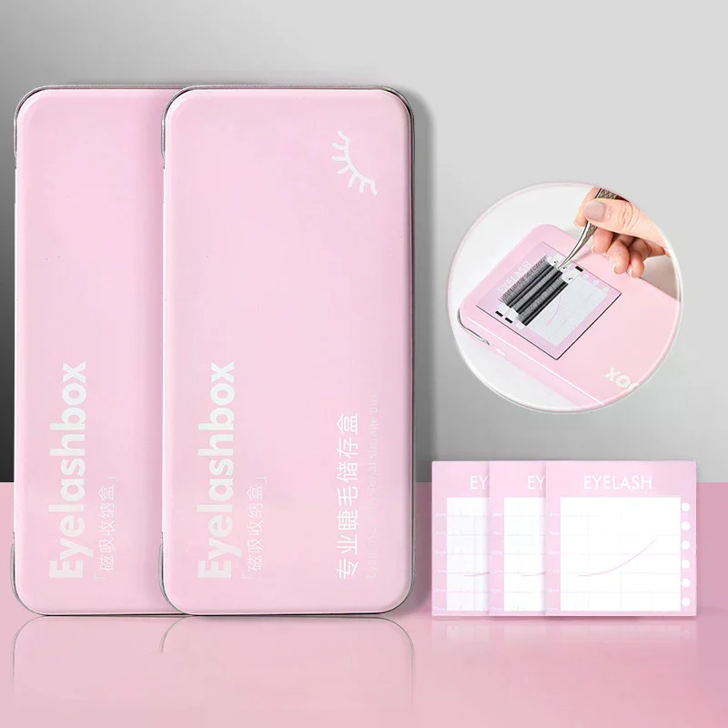 Empty Magnetic Fake Eyelash Storage Box With 6 Diskettes False Eyelash Holder Case Container Travel Pallet Lash Holder