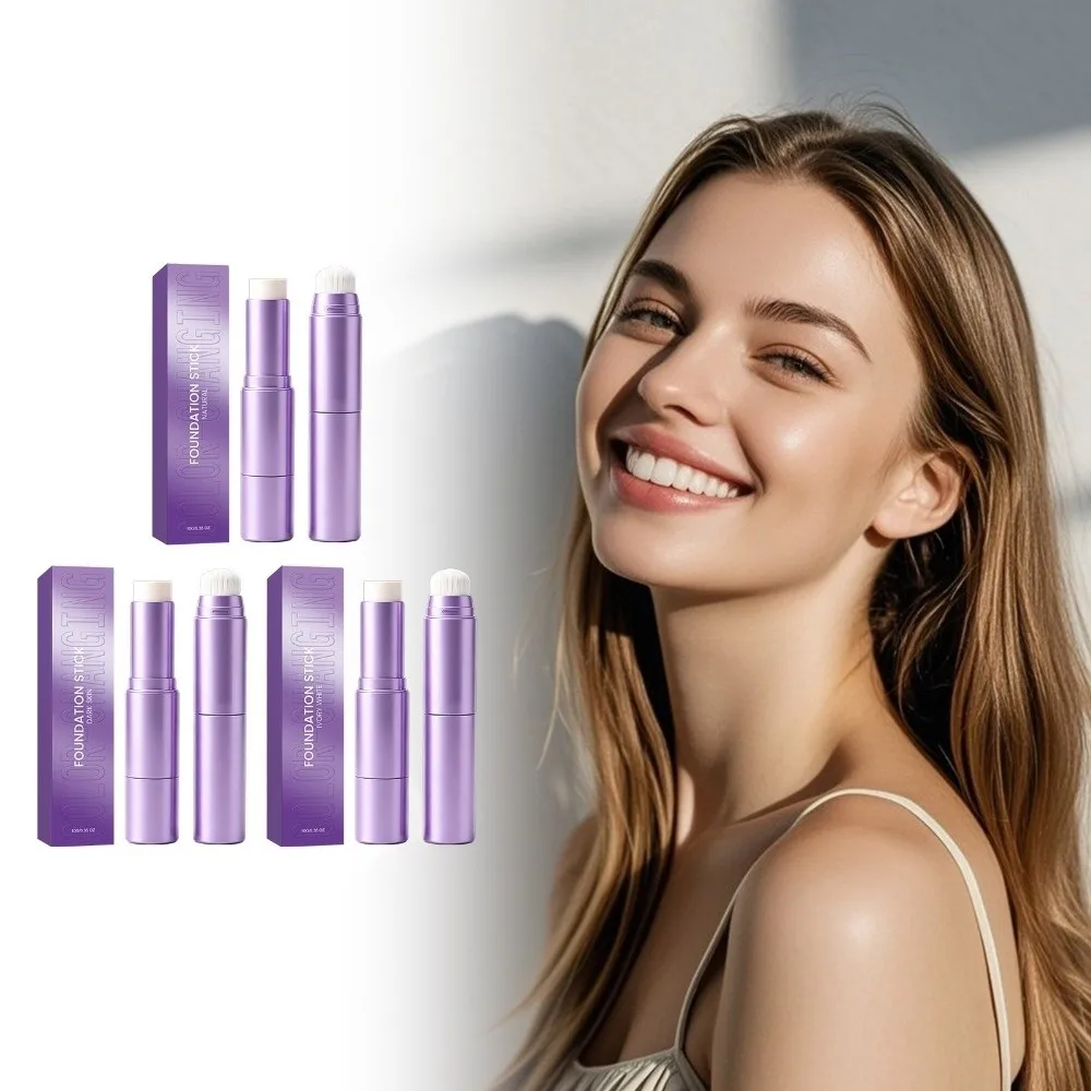 Lightweight Foundation Stick Smooth Texture Hydrating Color Changing Foundation Moisturizing Long Lasting 2-In-1 Foundation