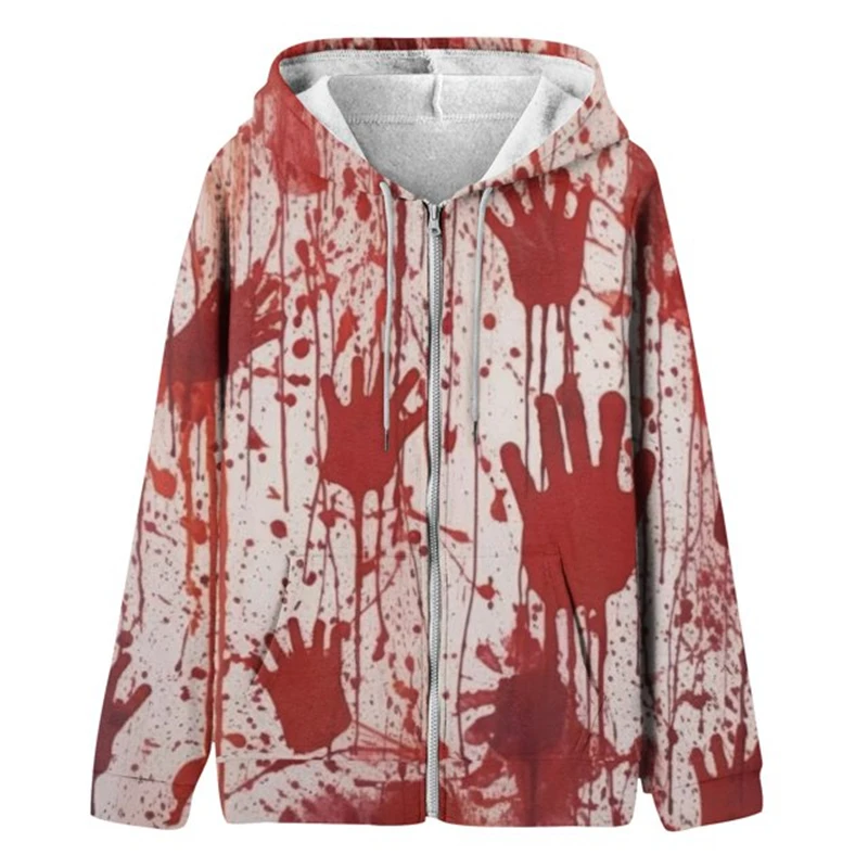 موضة الدموية ثلاثية الأبعاد طباعة سستة هوديس بلوزات الرجال النساء للجنسين مقنعين المتضخم هوديي الاطفال زمم بلوزات رياضية