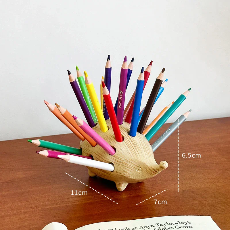 Portapenne Scatola portaoggetti per matite a forma di riccio per studenti e ornamenti decorativi per desktop da ufficio