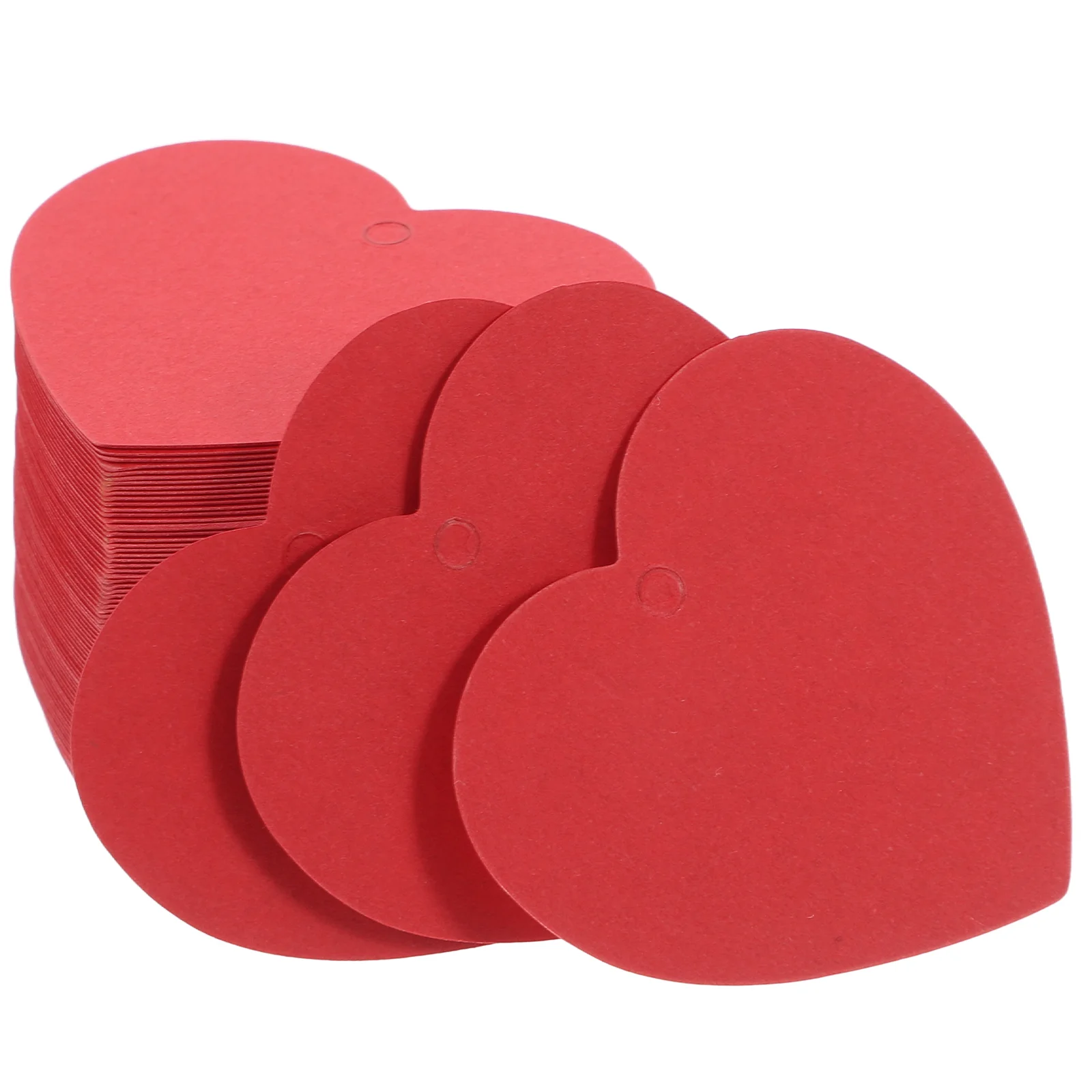 Étiquettes de coeur rouge en papier kraft rond, découpes du jour de Léon, étiquette de décoration murale en forme de cœur, coeurs en saillie, cadeau, 100 pièces