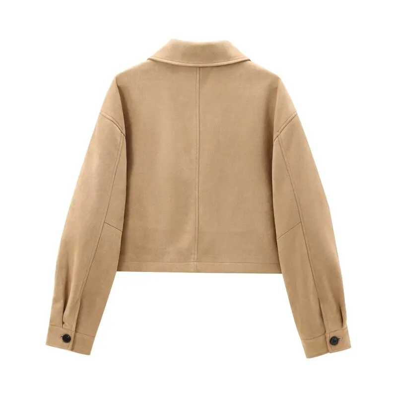 Autunno 2025 Pendolarismo da donna Sle Or Pelle Jaet Long Sve Cappotto versatile Dettaglio bottoni Colletto ampio 4720200