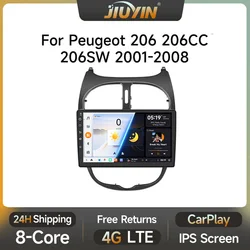 JIUYIN  Android 13 Car Radio For PEUGEOT 206 206CC 206SW 2000-2008 Auto Multimedia Player GPS Autoradio Carplay 2 din