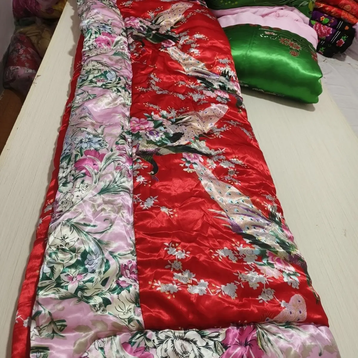 غطاء حريري من الساتان اللامع بدون حشوة من القطن مع سحاب من جانب واحد ومفرش سرير مطبوع عليه زهور رائعة على الجليد #2