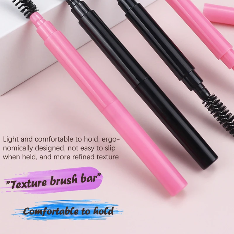 Portable Double Head Eyebrow Brush Spiral Brush Eye Liner Brush With Cover Makeup Brush Eyebrow Extension Makeup Tool