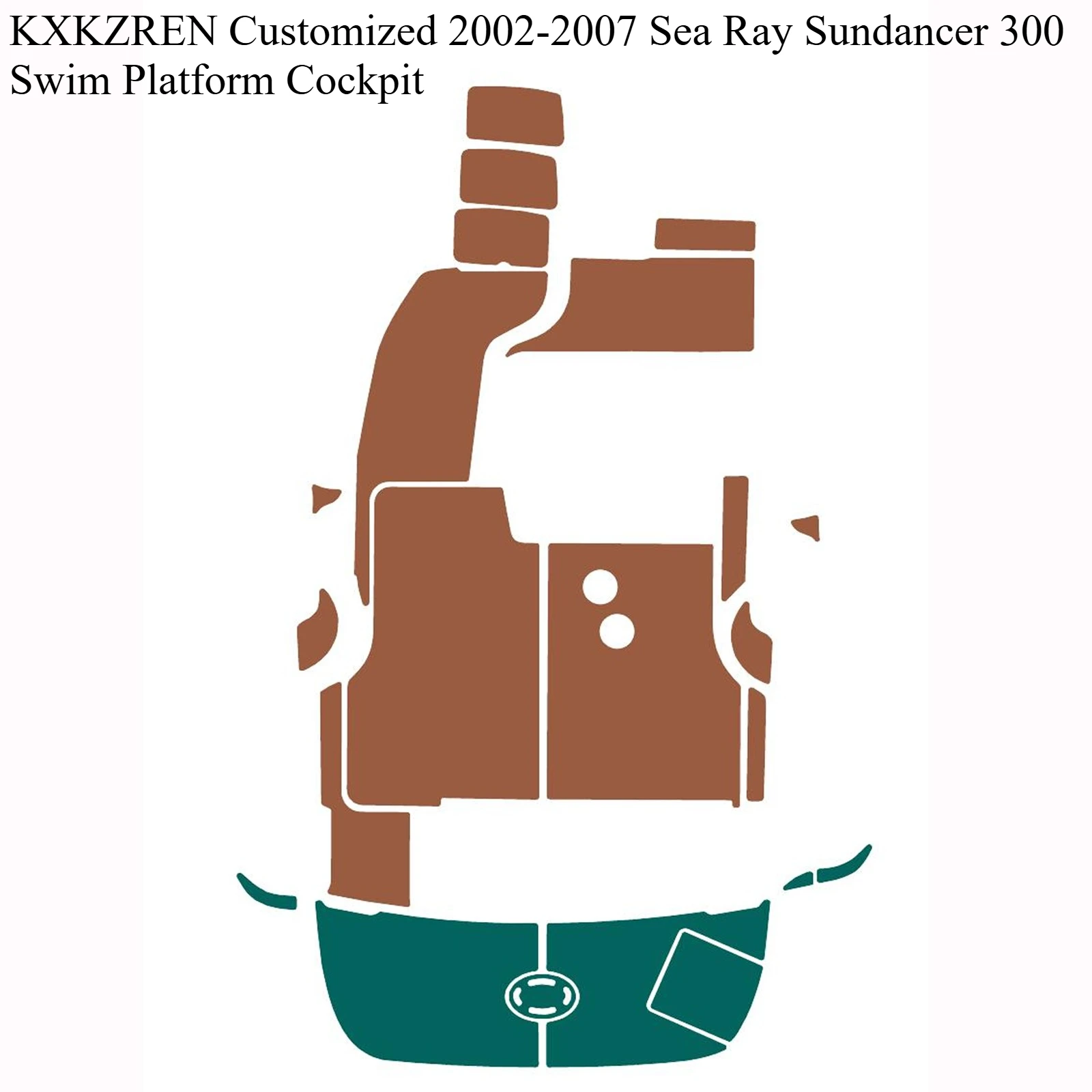 

KXKZREN Customized 2002-2007 Sea Ray Sundancer 300 Swim Platform Cockpit EVA Foam Faux Teak Flooring Pad Boat Decking Sheet Mat