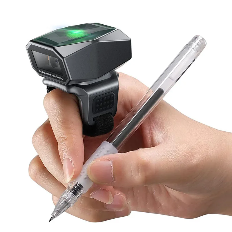 Eyoyo Ring Finger 2D Mini Pocket Wireless Bluetooth Bar QR Code Reader Wearable Portable Barcode Scanner for Warehouse Inventory