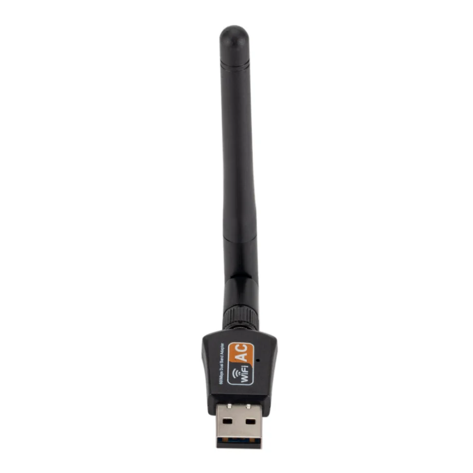 PzzPss-Adaptador WiFi Dual Band, 600Mbps, USB, WiFi, 2.4GHz, 5GHz, Antena, Mini Computador, Placa de rede, Receptor para PC, Laptop