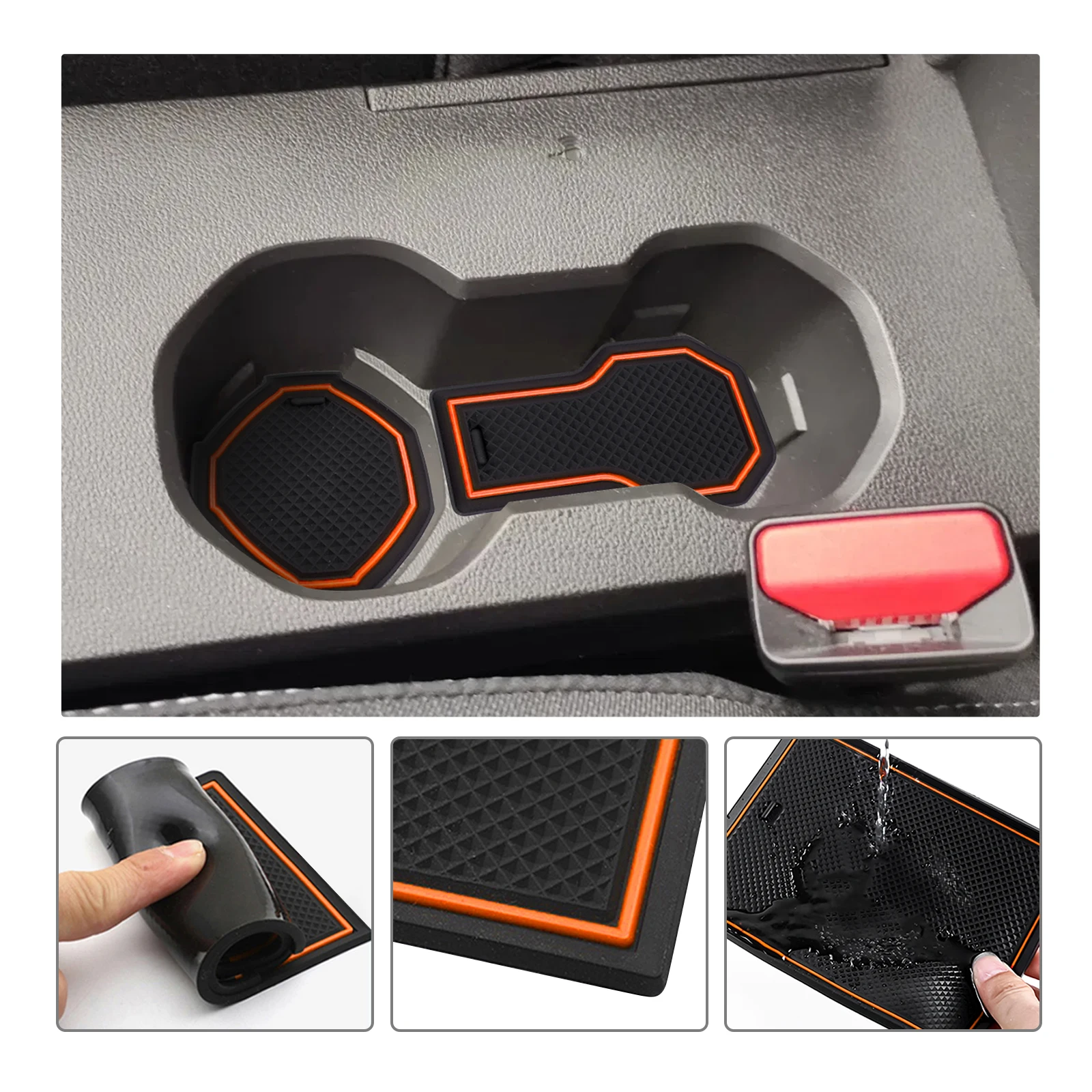 LFOTPP Car Door Groove Mat for Dacia Sandero 3 / Sandero Stepway III Anti-Slip Door Slot Pad Auto Sandero Stepway Accessories