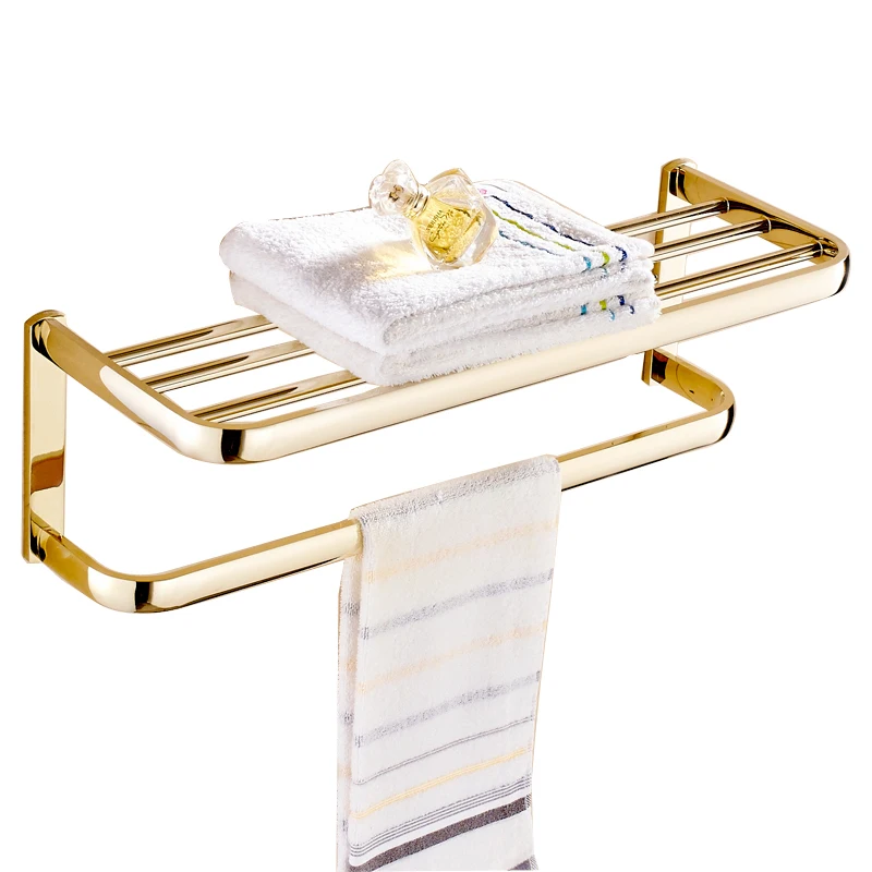 Tuqiu Brass Bathroom Accessories Gold Square Paper Holder,Towel Bar,Soap basket,Towel Rack,Glass Shelf bathroom Hardware