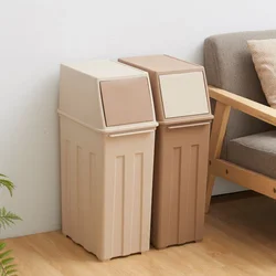 30L Nordic Creative Large Garbage Bin Office Kitchen Living Room Hotel Kitchen Trash Large Capacity Covered Garbage Container