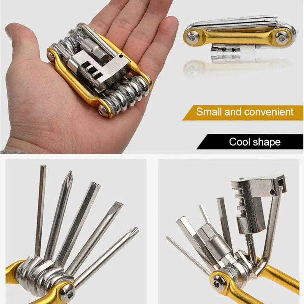 Bike Tools Maintenance Tools Color Aluminum Alloy Combination Mountain Bike Repair with Chain Cutter Repair Tools Set