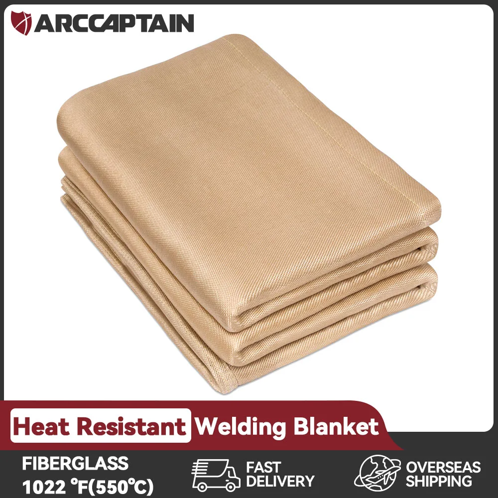 Image of ARCCAPTAIN Schweißdecke 10x10FT Fiberglas 1022 ° F Hitzebeständiger 850GSM verdickter Schweißvorhang, Notfall-Überlebenswerkzeug