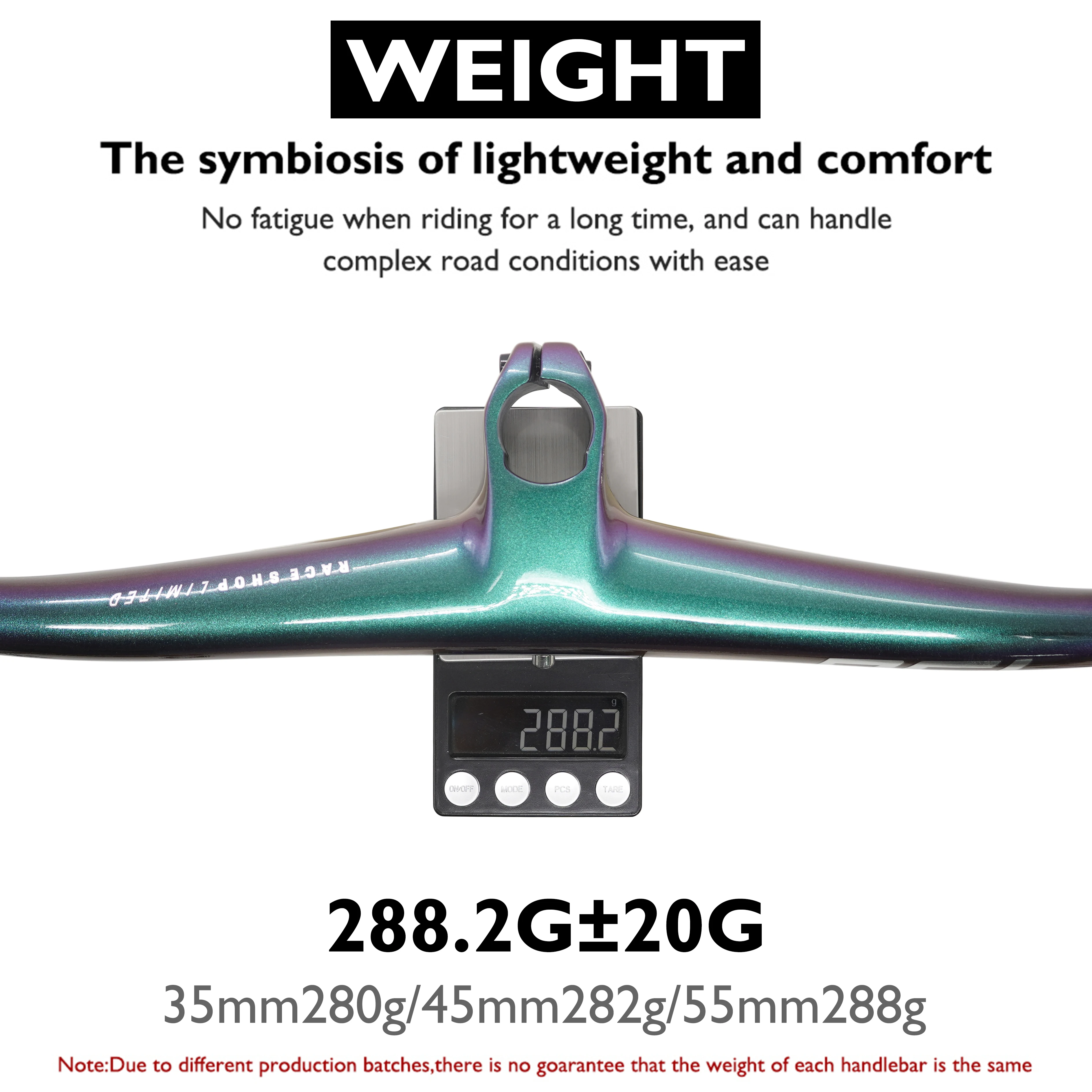 RSL OEM индивидуальный руль для горного велосипеда из углеродного волокна, меняющий цвет, 28,6 мм, подъем 27,5 мм, длина стержня 35/45/55 мм