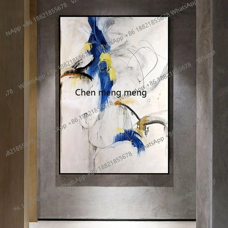zA68Hand painted modern Nordic living room modern abstract oil painting porch villa light luxury decorative painting
