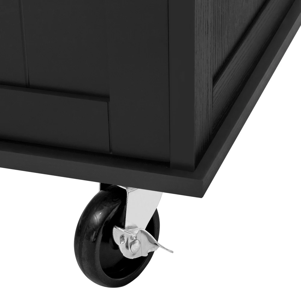 Kücheninsel mit Rollen, abnehmbarem Esstisch, mit Schubladen und Handtuchhalter, mobiler Küchenwagen mit Steckdosenstangen – Detail 11
