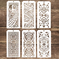 6 PCS DIY Craft Poppy Tropical Leaf Stencil for DIY Scrapbooking Stamping Album Crafts Decorative Paper Cards