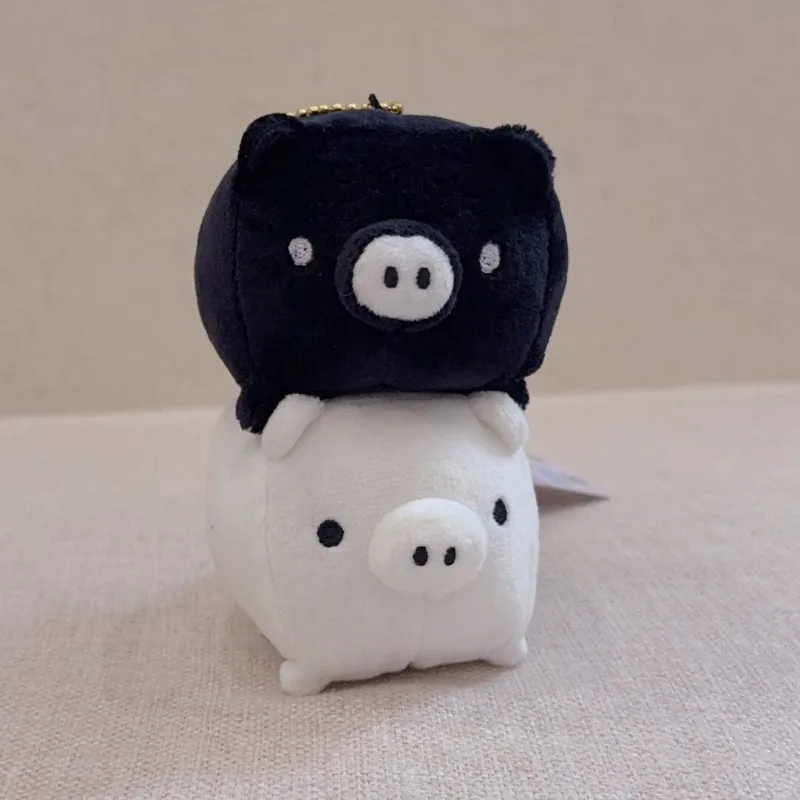 

kawaii sanx Monokuro Boo Cartoon Piglet plush toy keychain Kuro Boo Shiro Boo Stuffed Animals black white pig stacked Cozy doll