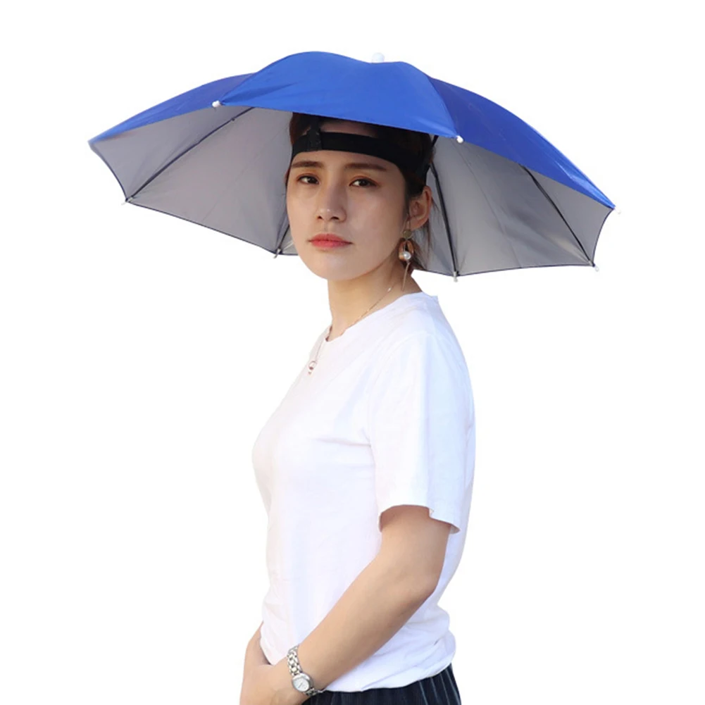 Umbrella Hat Hands Free Fishing Cap 27 Inch Diameter Foldable for Kids Men Women for Sun Rain Beach Golf Fishing Hiking