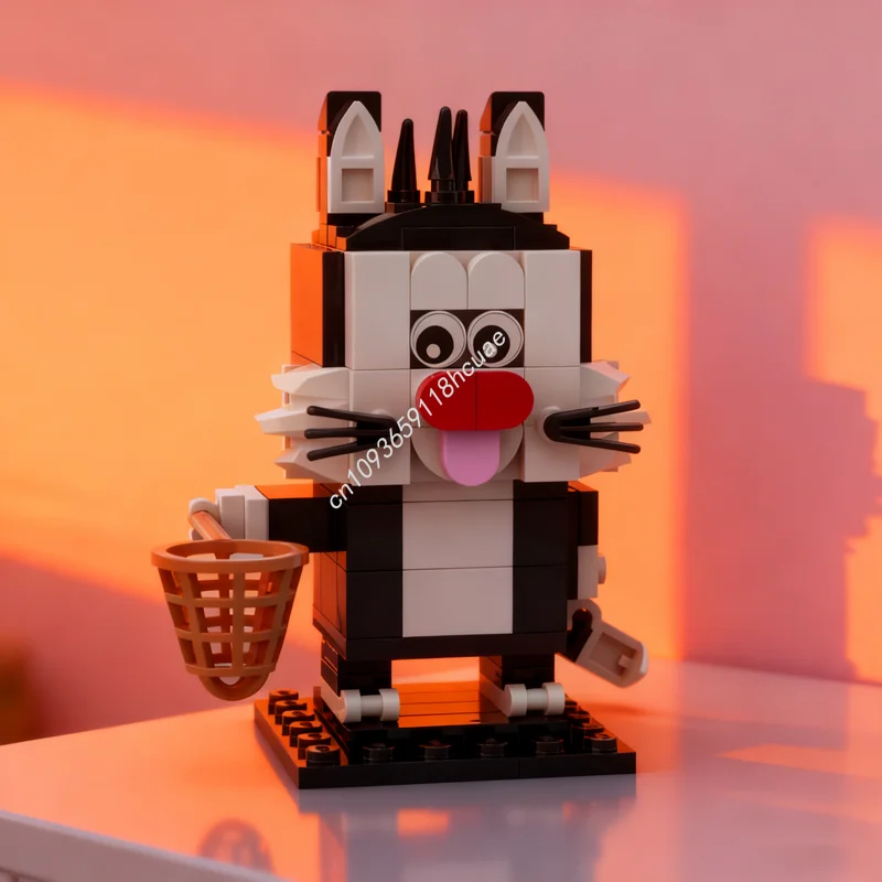 

110pcs MOC Sylvester Looney Tunes Brickheadzed Model Building Christmas gifts blocks Construction toy Assemble DIY Kids Birthday