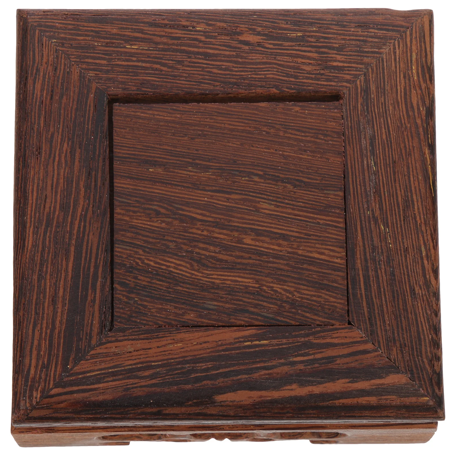 

Square Red Wood Display Base Stable Stand for Vase Teapot Flower Pot Crafts Statue Rustic Wooden Riser for Home Office Coffee