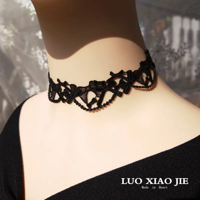 Lightweight Luxury  lolita lace Clavicle Chain Gothic Women Punk Jewelry Choker Necklace Steampunk Cosplay Accessories