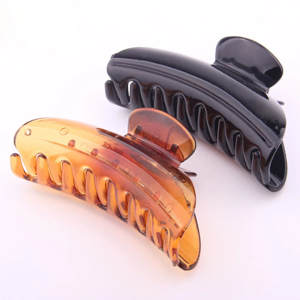 

4pcs Large Plastic Clips Brown Tortoise Acrylic Claw For Women Ponytail Holder Smooth Hair Styling Tool Hair Accessories