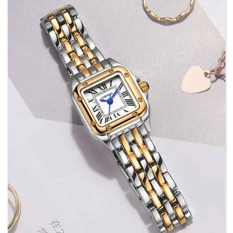 Famous Brand Watch for Women Gradually Gold Strap Korean Style Luxury Square Watch Fashionable Quartz Wristwatches Dropshipping