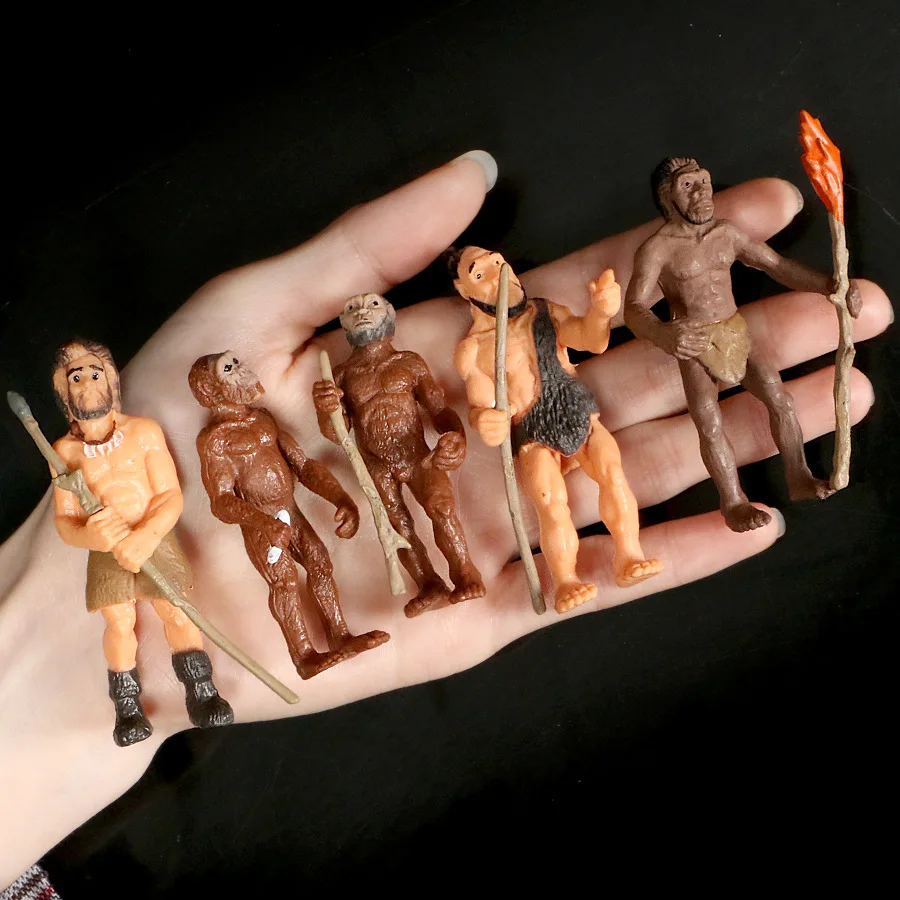 Simulation Human Evolution of Man Primitive Human Prehistoric Life Animal Models Historical Educational Figurines Toys Kids Gift