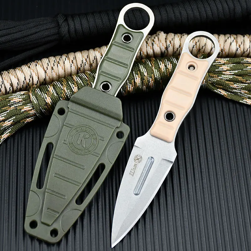 Outdoor camping high hardness straight knife, multi-function knife, hand knife, one steel straight knife, sharp knife