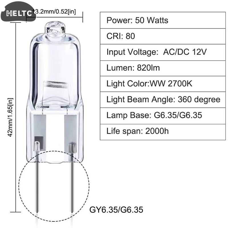 5Pcs G6.35 12V Halogen Lamp 20W 35W 50W Bulb LED Bulbs Ecological Halogen Bulbs For Cooker Lighting Signal Lights Track Capsules