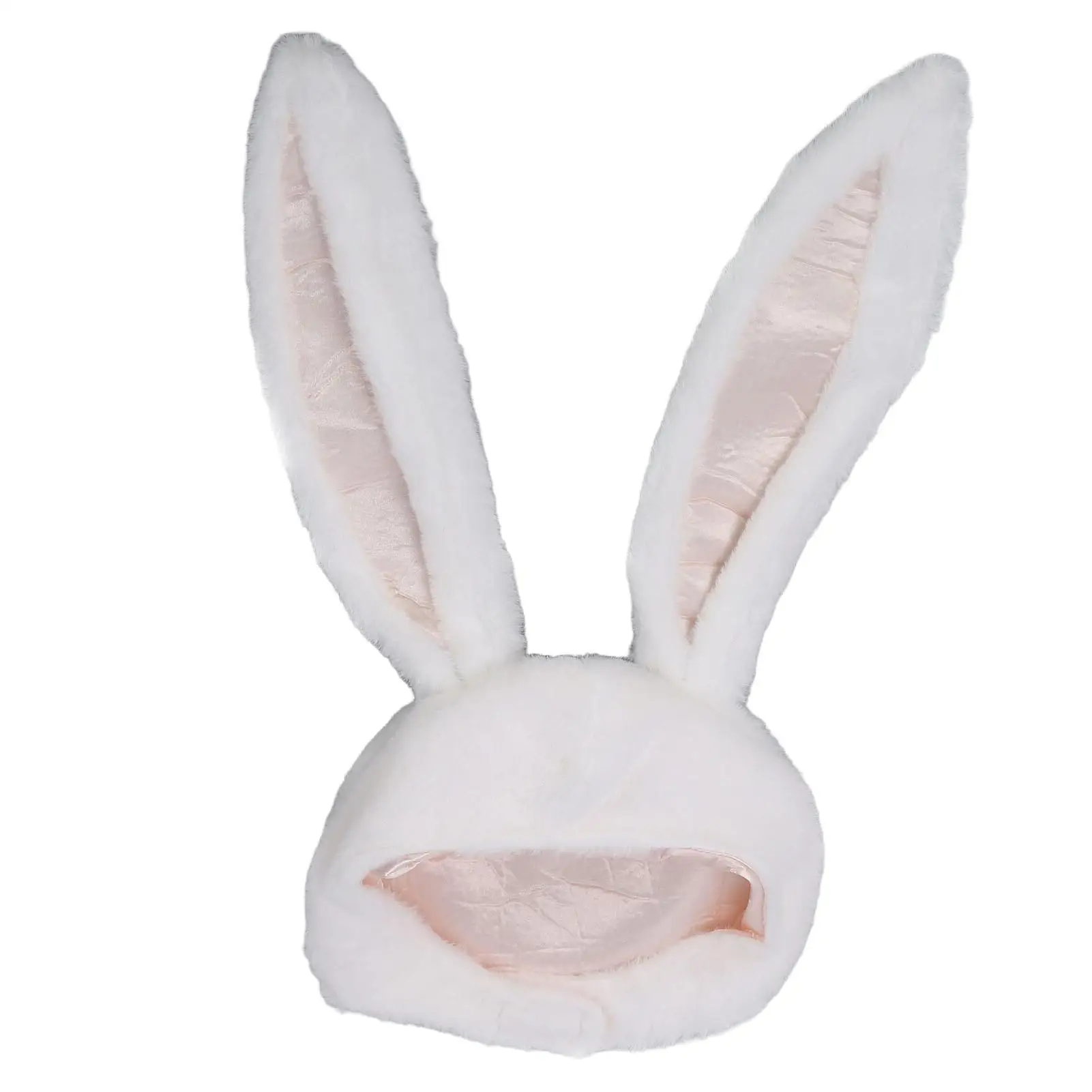 

Cute Plush Bunny Ears Hat for halloween Cosplay Soft Hood with Odorless Design