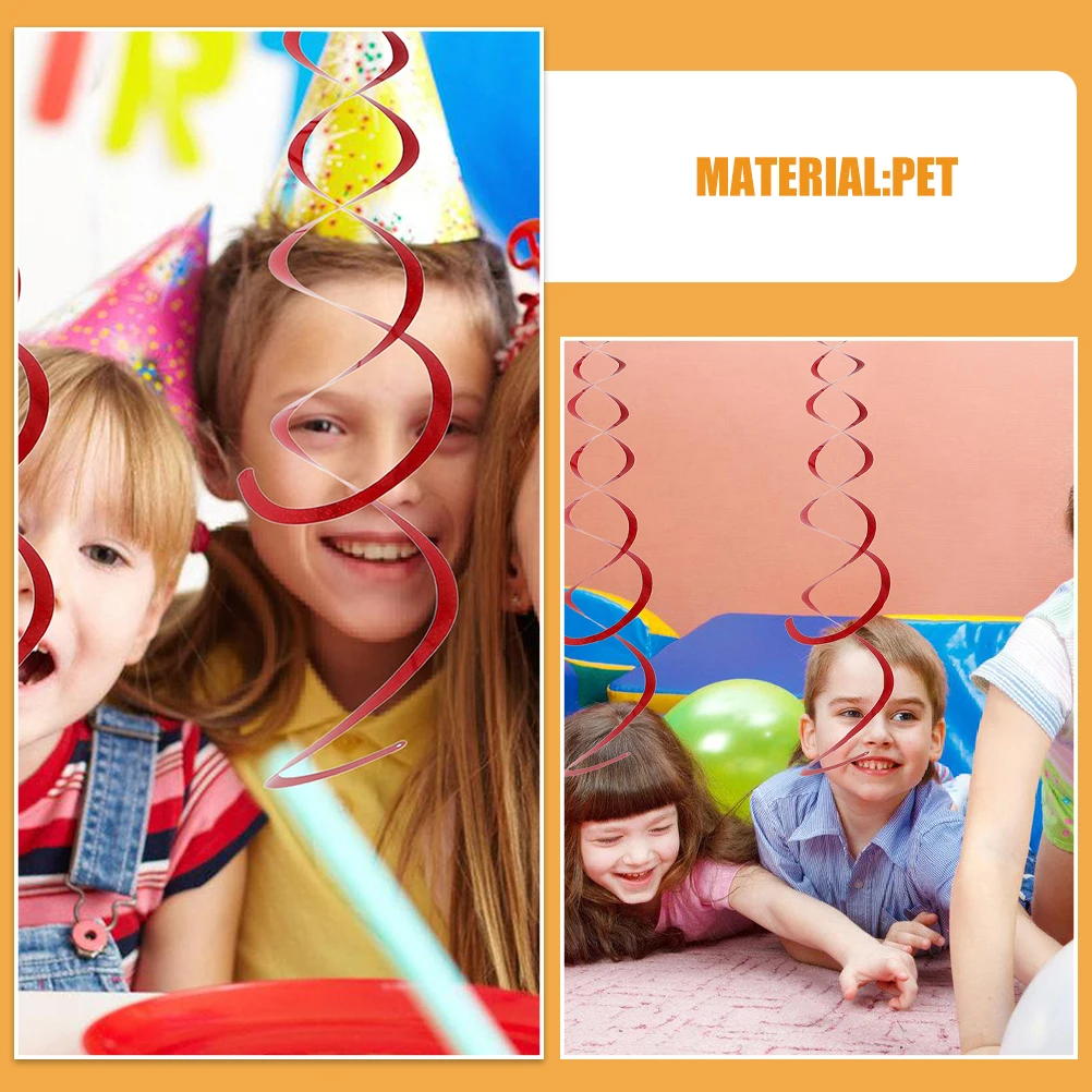 12 قطعة من زينة الحلزون الدوامة المعلقة لحفلات السقف وحفلات أعياد الميلاد وحفلات الزفاف والتخرج خفيفة الوزن ملونة للحيوانات الأليفة #2