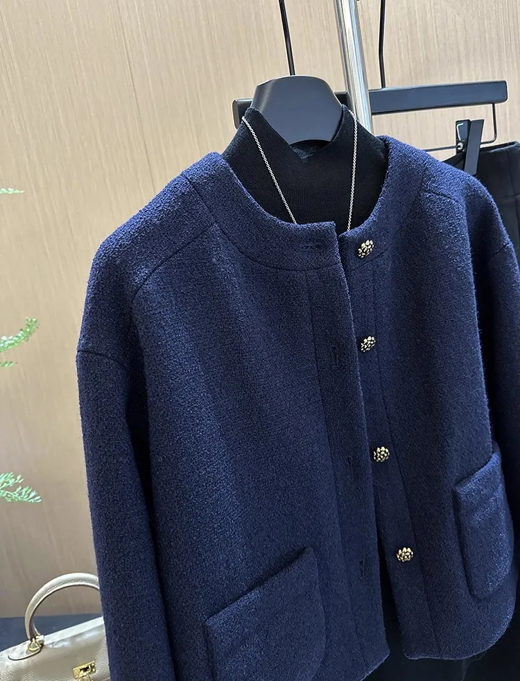 ملابس خارجية نسائية للخريف والشتاء موضة جديدة سترة قصيرة قصيرة #5