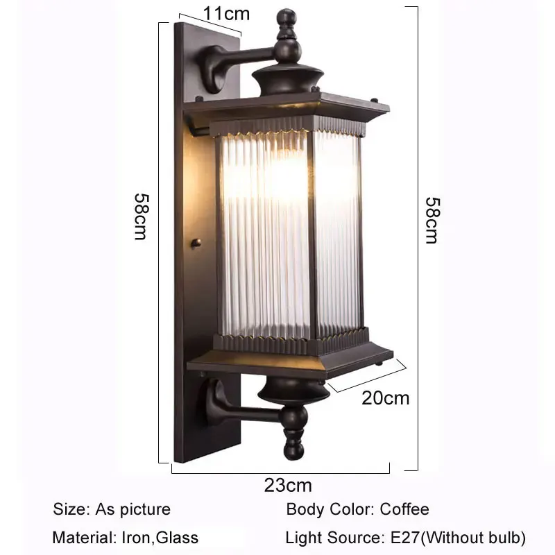 wecus Retro Wasserdichte Außenwandleuchte Europäischen Balkon Villa Garten Wandleuchte Hof Außenwandleuchte Korridor Gangbeleuchtung 3