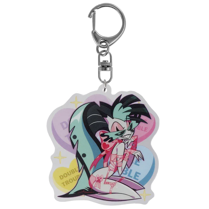 6cm Valentine Day Acrylic Keychain Anime Acrylic Bag Charm for Helluva Boss Ozzie Fizz Blitz Moxxie Couple Collection Gifts view 5