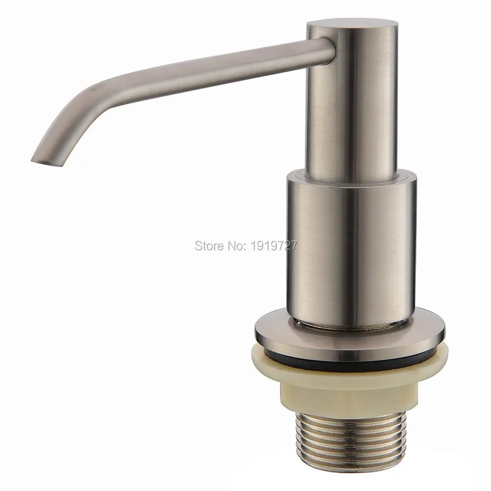 New Brushed Nickel Metal Stainless Steel Kitchen Sink Bottle Liquid Soap Dispenser Built In Hand Soap Dispenser Pump