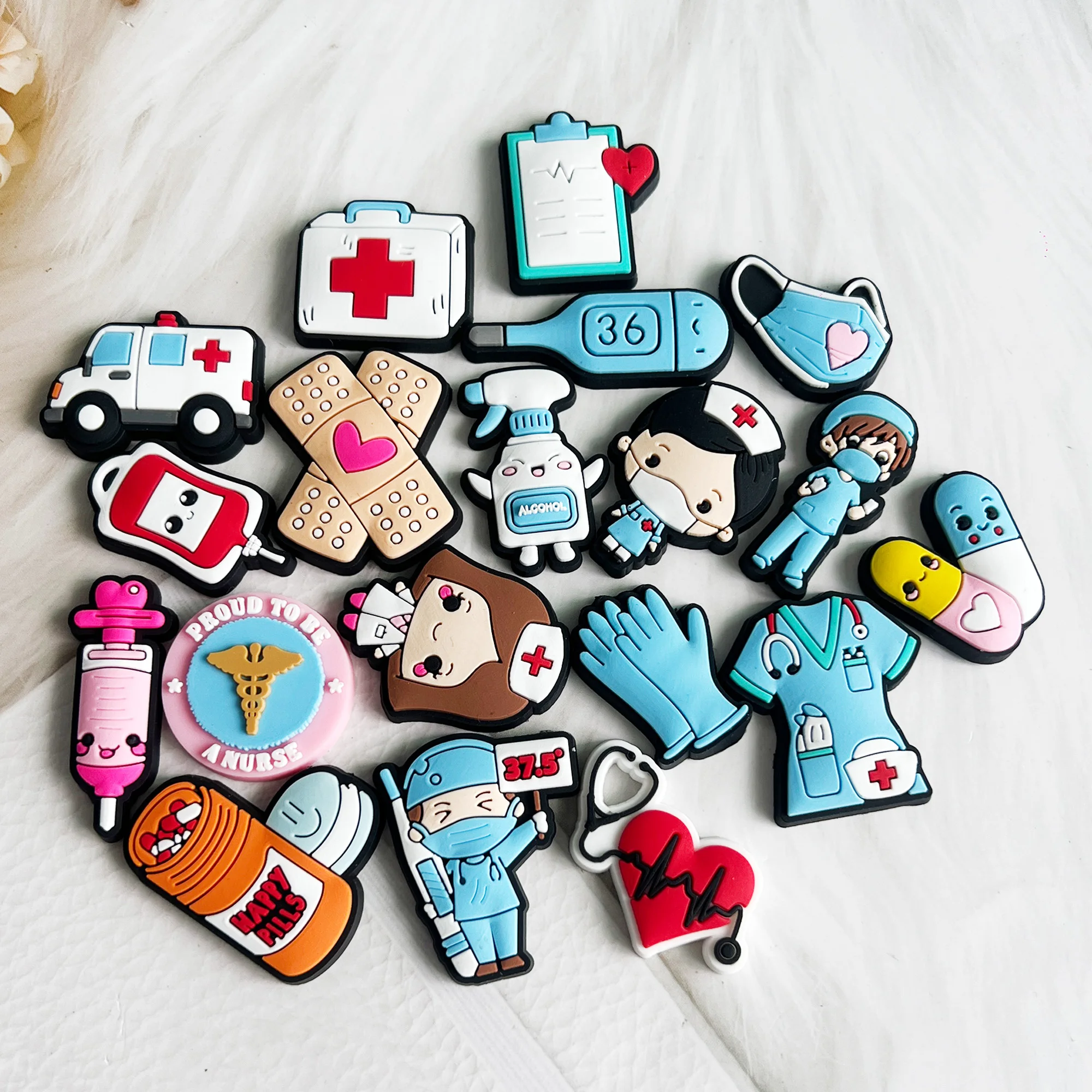 New 1pcs Doctor Nurse Medical Series PVC Shoe Charms Accessories Shoe Decorations for Unisex Party Gifts image 3