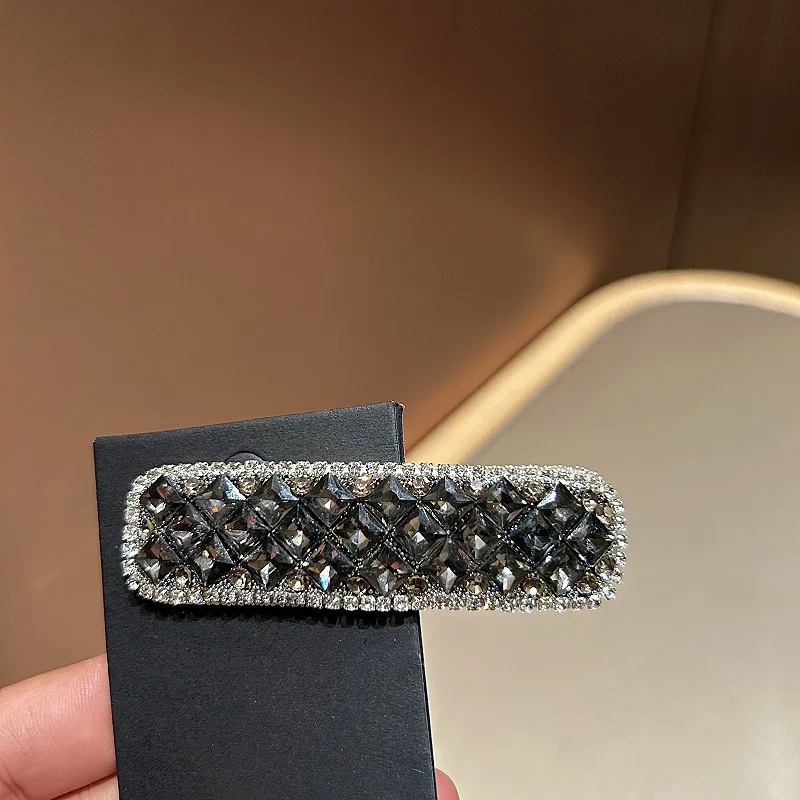 

Шикарная корейская заколка BB с кристаллами, квадратная легкая роскошная заколка со стразами для элегантного модного аксессуара для волос