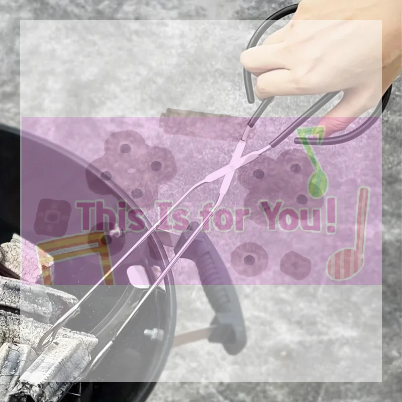 【MA】BBQ Charcoal Tongs, Long And Heat-Resistant Barbecue Carbon Clamp,Steel BBQ Tool For Food ,Wood Charcoal, Fire Pitt