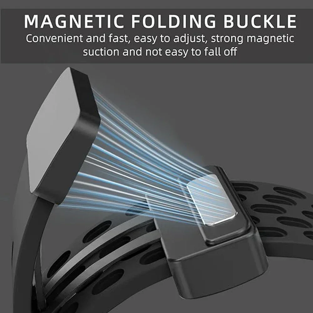 Silicone Strap for Redmi watch 5 4 Magnetic Buckle Sports Band for Mi band 9pro 8pro Correa Breathable Bracelet Accessories image 4