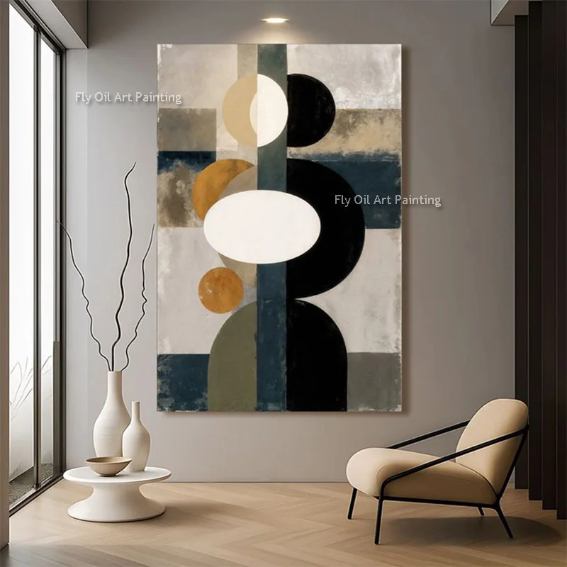 Simplism Design Dark Green Biege Abstract Canvas Artwork Handmade Fashional Home Wall Decor Items Black Red Oil Paintng As Gift
