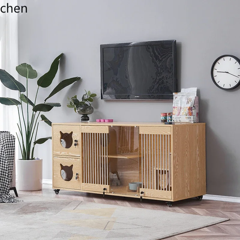cat house delivery room solid wood luxury villa three-story house cat nest breeding cage