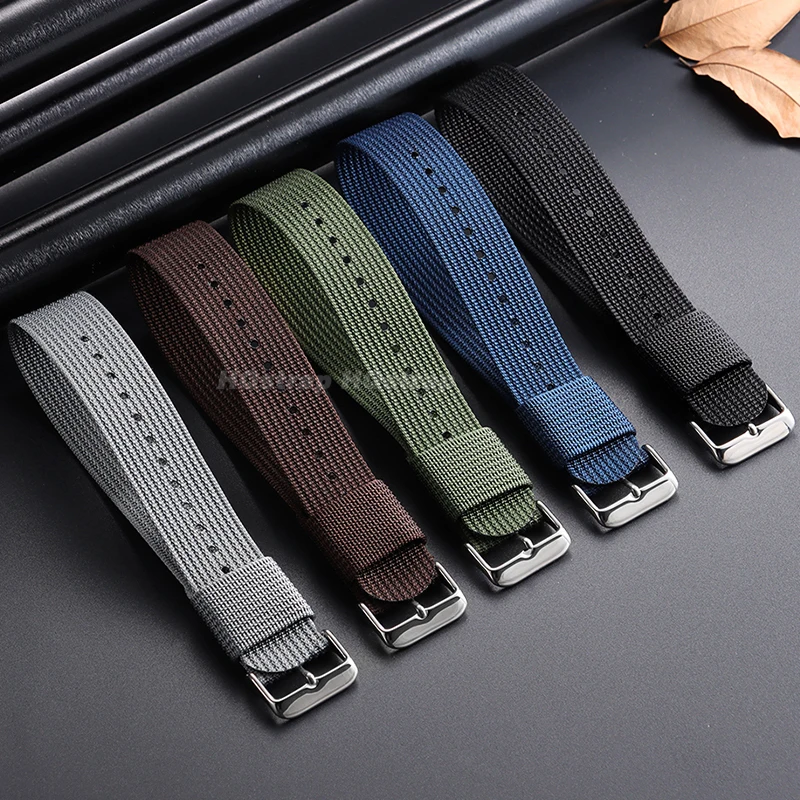 18mm 20mm 22mm Nylon Strap for Seiko for Omega Canvas Ribbed Watch Band Soft Sport Breathable Replacement Bracelet Accessories