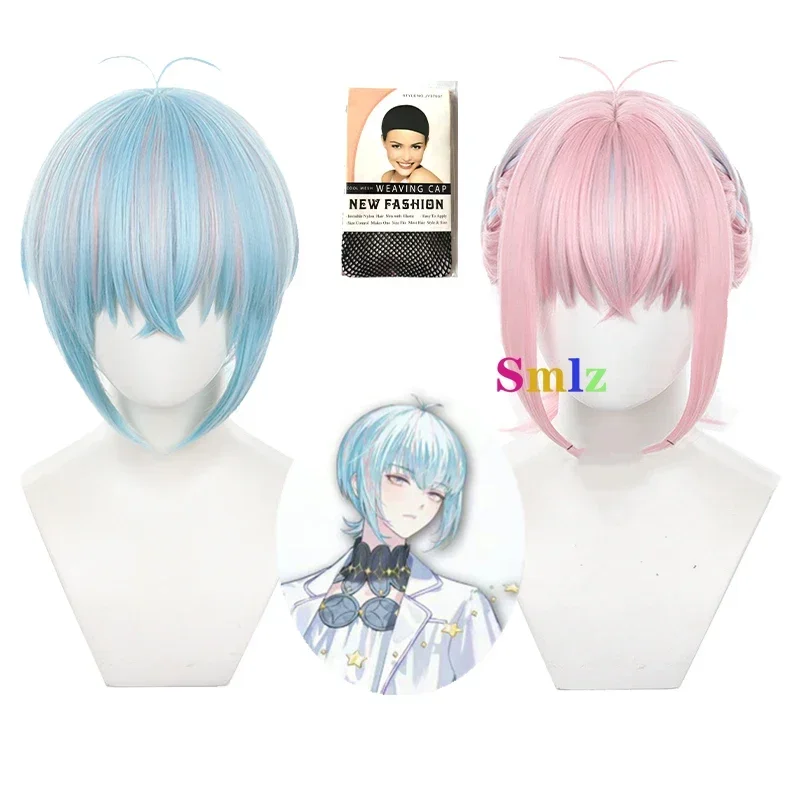 Knight Twin Stars Wig Anime Fragalia Memories Louterstella Cosplay Pink Blue Wigs Party Headgear Outfit for Women Men Prop