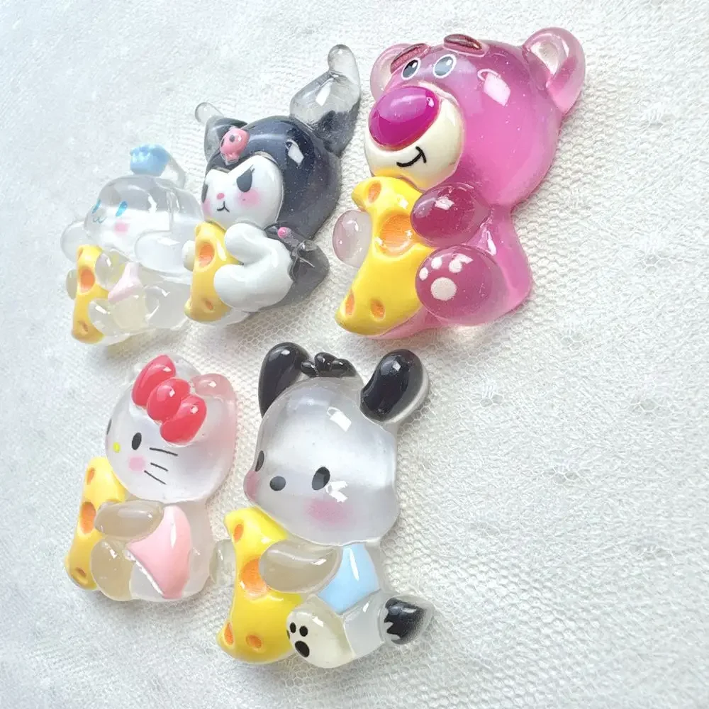 2Pcs sanrio cartoon resin flatback supplies diy kawaii resin accessories crafts materials scrapbooking embellishment